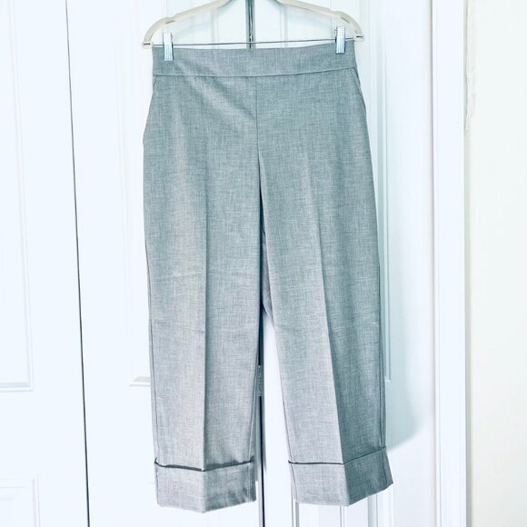 Rachel Zoe Straight Leg Cropped & Cuffed Pants in Gray (10) New With Tag - Picture 3 of 10